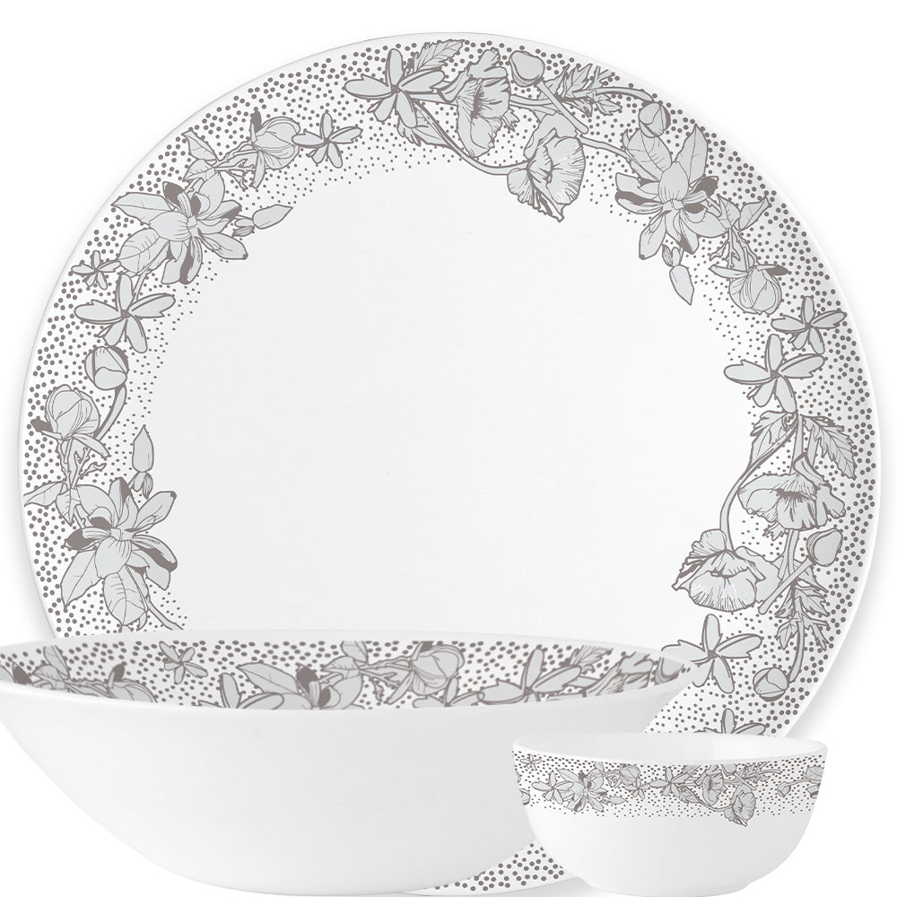 Larah by Borosil, Eden Blue Dinner Set 10 pc Set: Serves 4