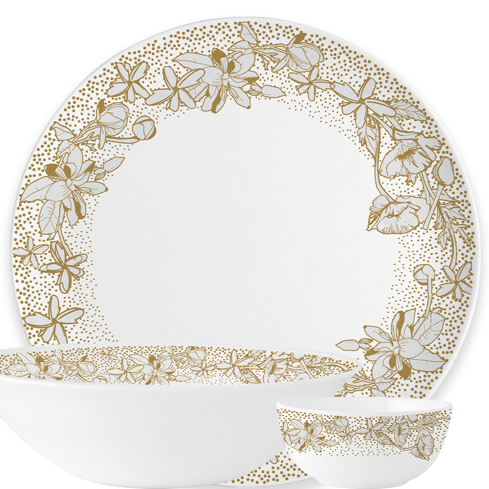 Larah by Borosil, Eden Green Dinner Set 10 pc Set: Serves 4
