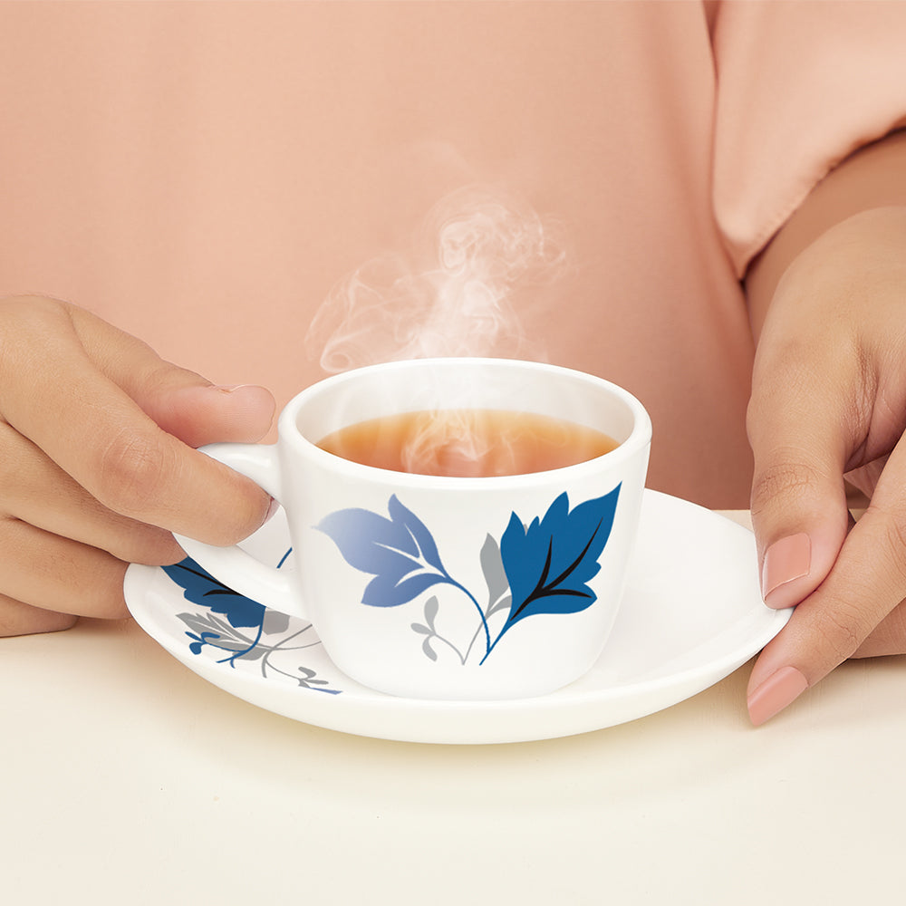 Larah by Borosil Ageria Cup n Saucer Set 140 ml x 12