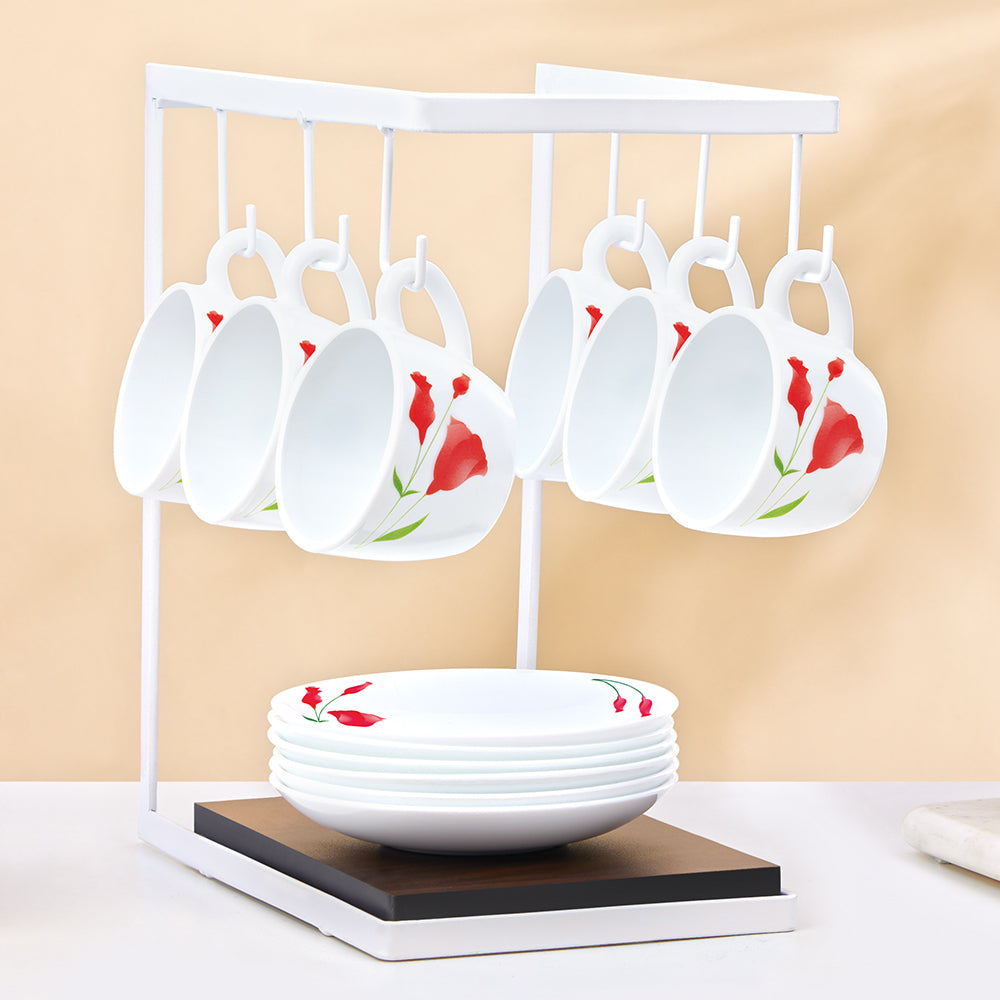 Larah by Borosil Diana Cup n Saucer Set 140 ml x 12