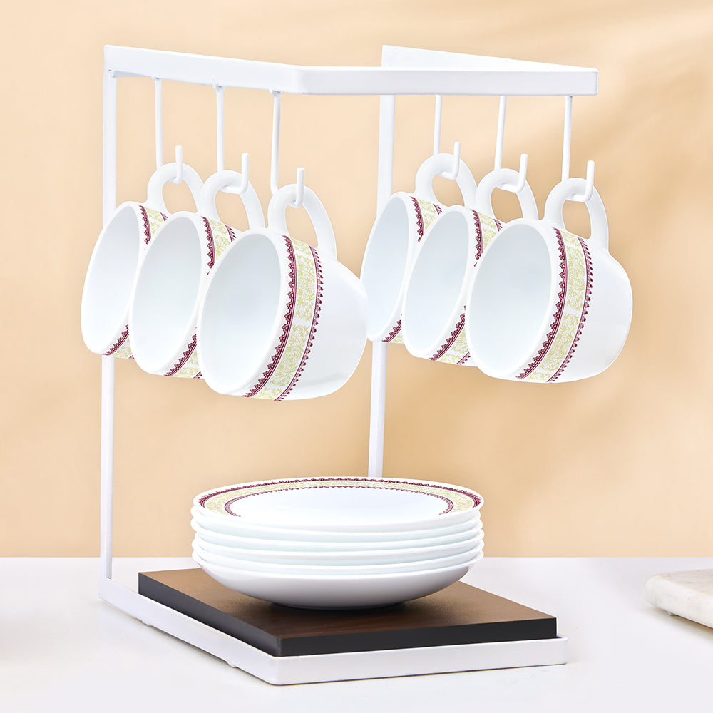 Larah by Borosil Elega Cup n Saucers Set 140 ml x 12