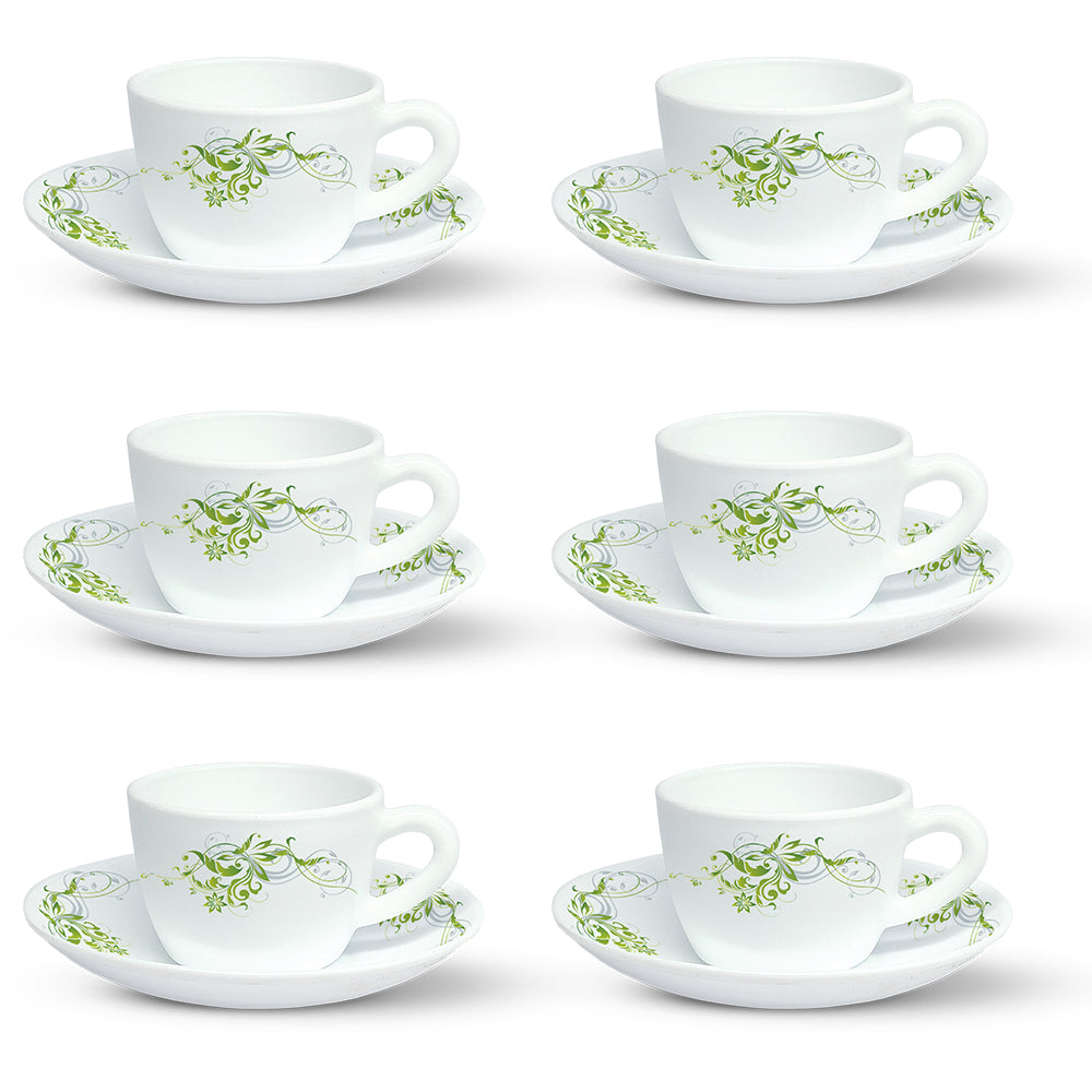 Larah by Borosil Erba Cup n Saucer Set 140 ml x 12
