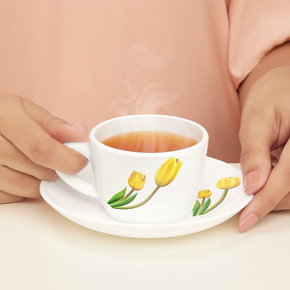 Larah by Borosil Lyana Cup n Saucer Set 140 ml x 12