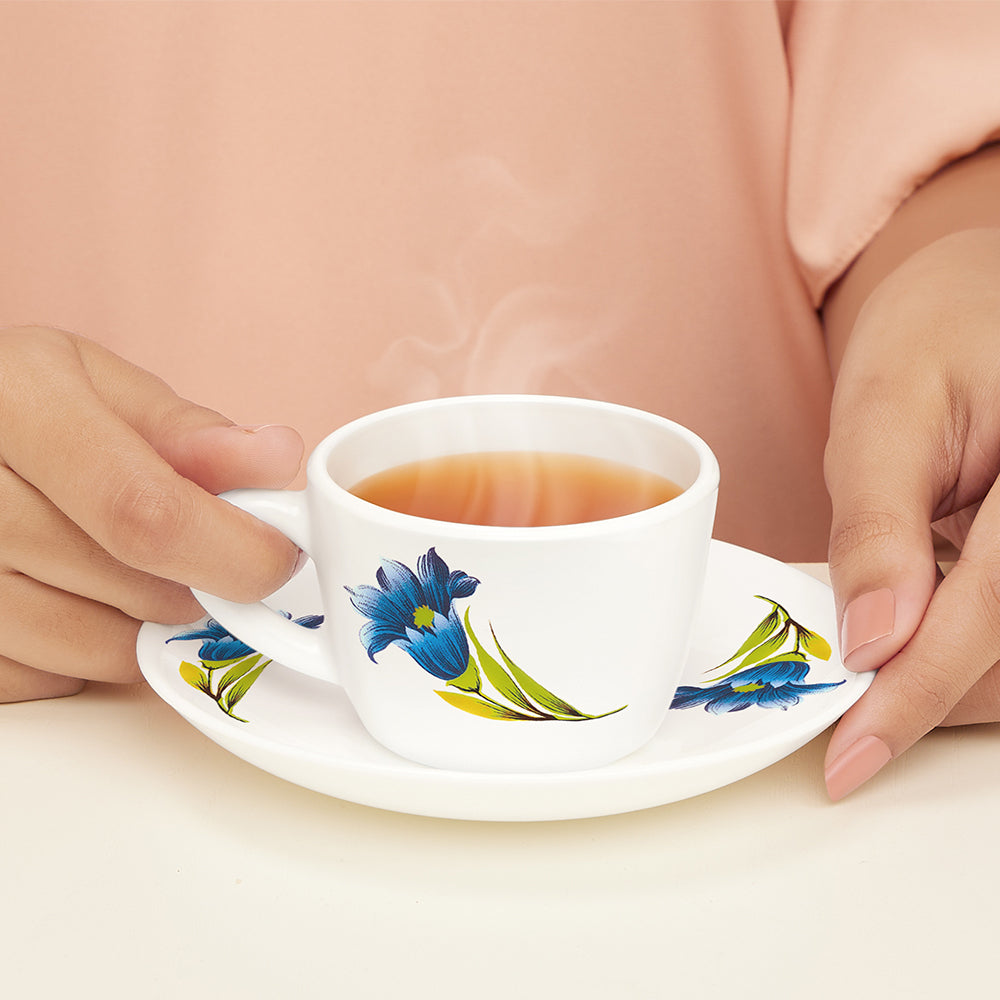 Larah by Borosil Nina Cup n Saucer Set 140 ml x 12