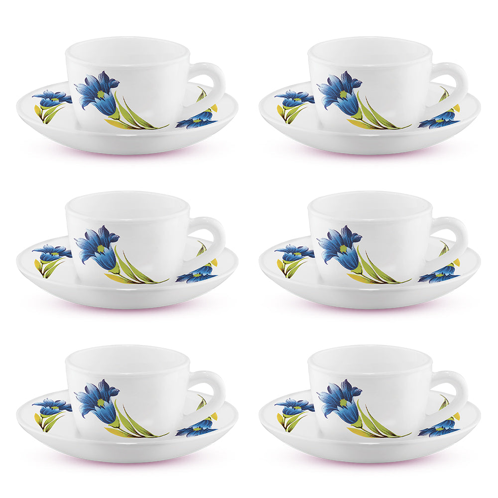 Larah by Borosil Nina Cup n Saucer Set 140 ml x 12