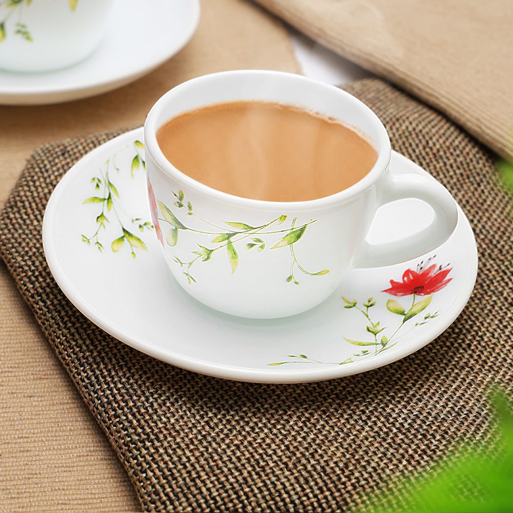 Larah by Borosil Oriental Cup n Saucer Set 140 ml x 12