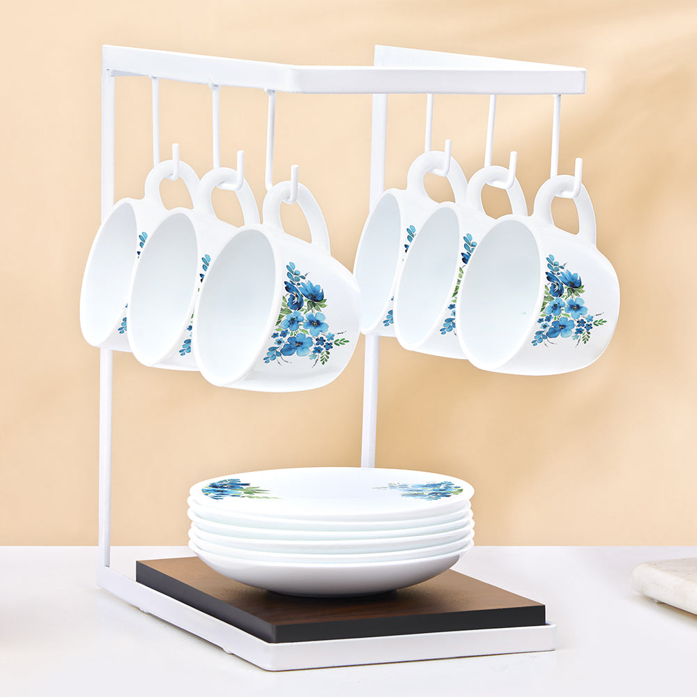 Larah by Borosil Pansy Cup n Saucer Set 140 ml x 12
