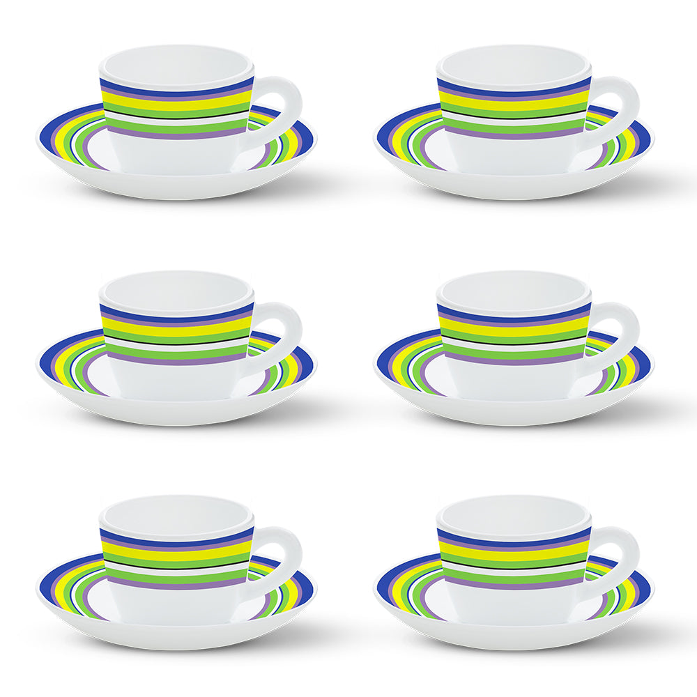 Larah by Borosil Vienna Cup n Saucers Set 140 ml x 12