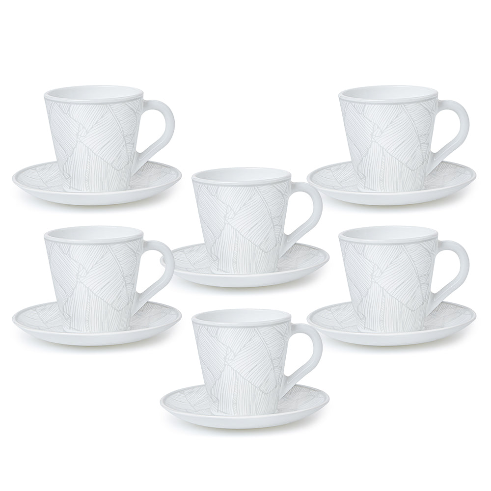 Larah By Borosil Ivy Mug n Saucer Set 160 ml x 12
