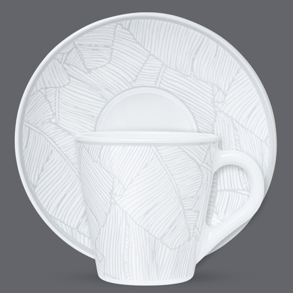 Larah By Borosil Ivy Mug n Saucer Set 160 ml x 12