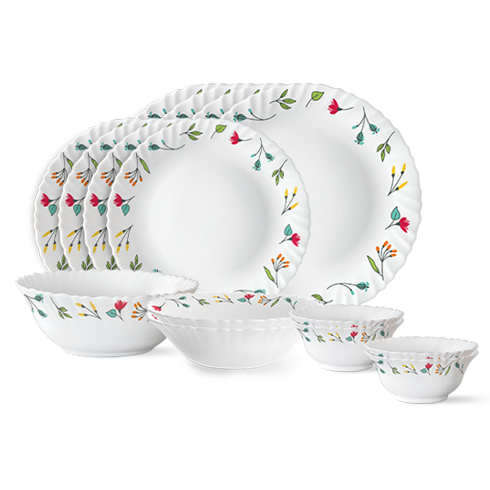 Larah by Borosil, Minerva Dinner Set 15 pc Set: Serves 4