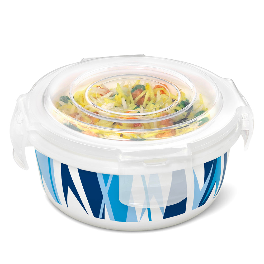 Larah By Borosil Geo Blue Klip N Store Storage Container 400 ml