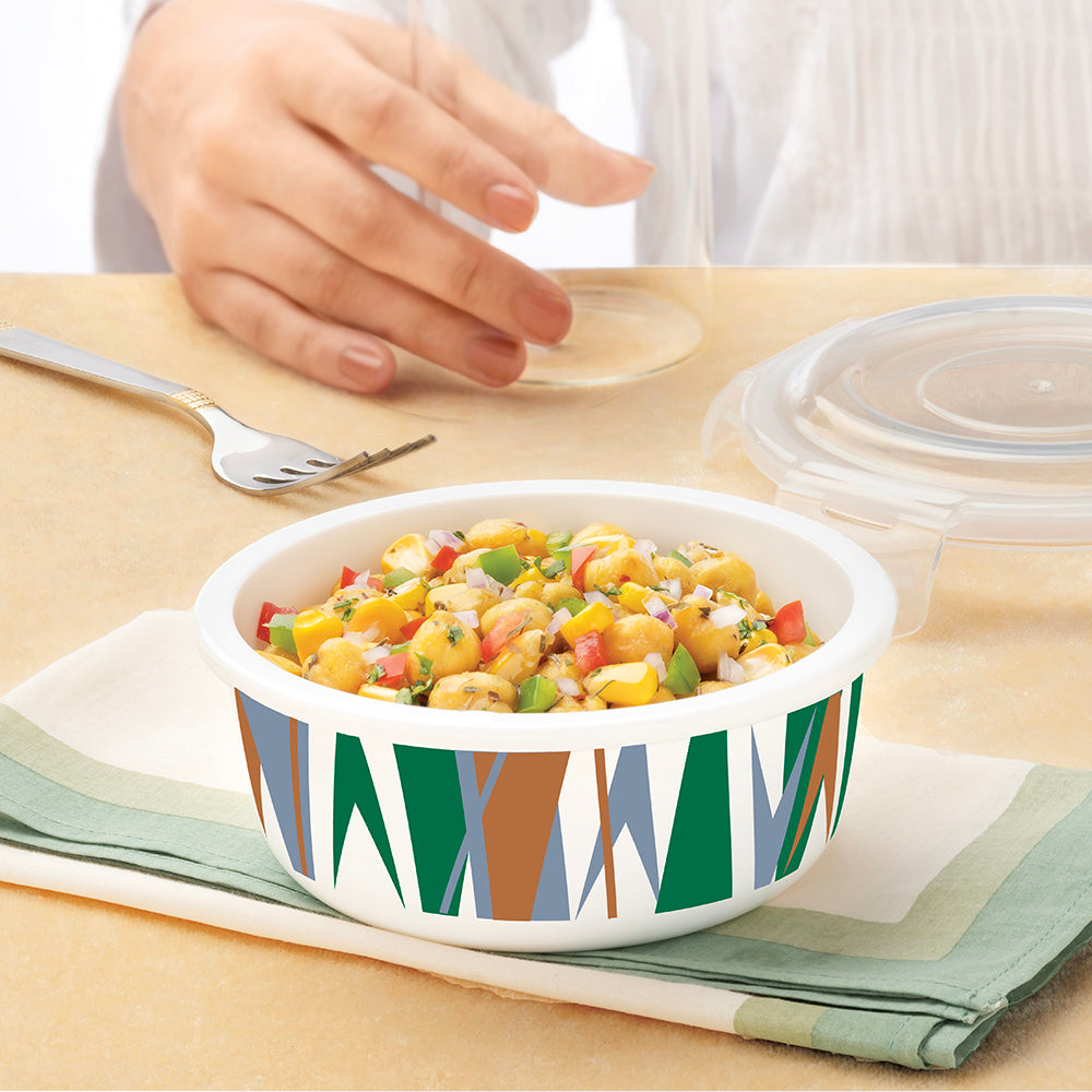 Larah By Borosil Geo Green Klip N Store Storage Container 400 ml