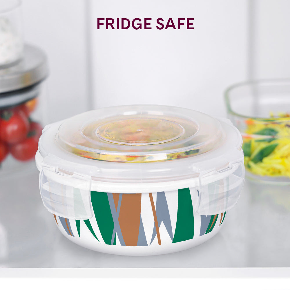 Larah By Borosil Geo Green Klip N Store Storage Container 400 ml