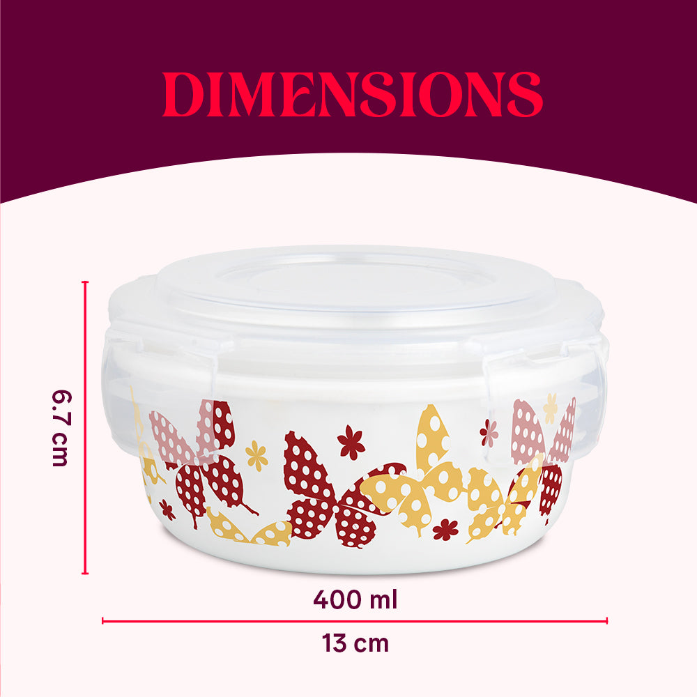 Larah By Borosil Veera Orange Klip N Store Storage Container 400 ml