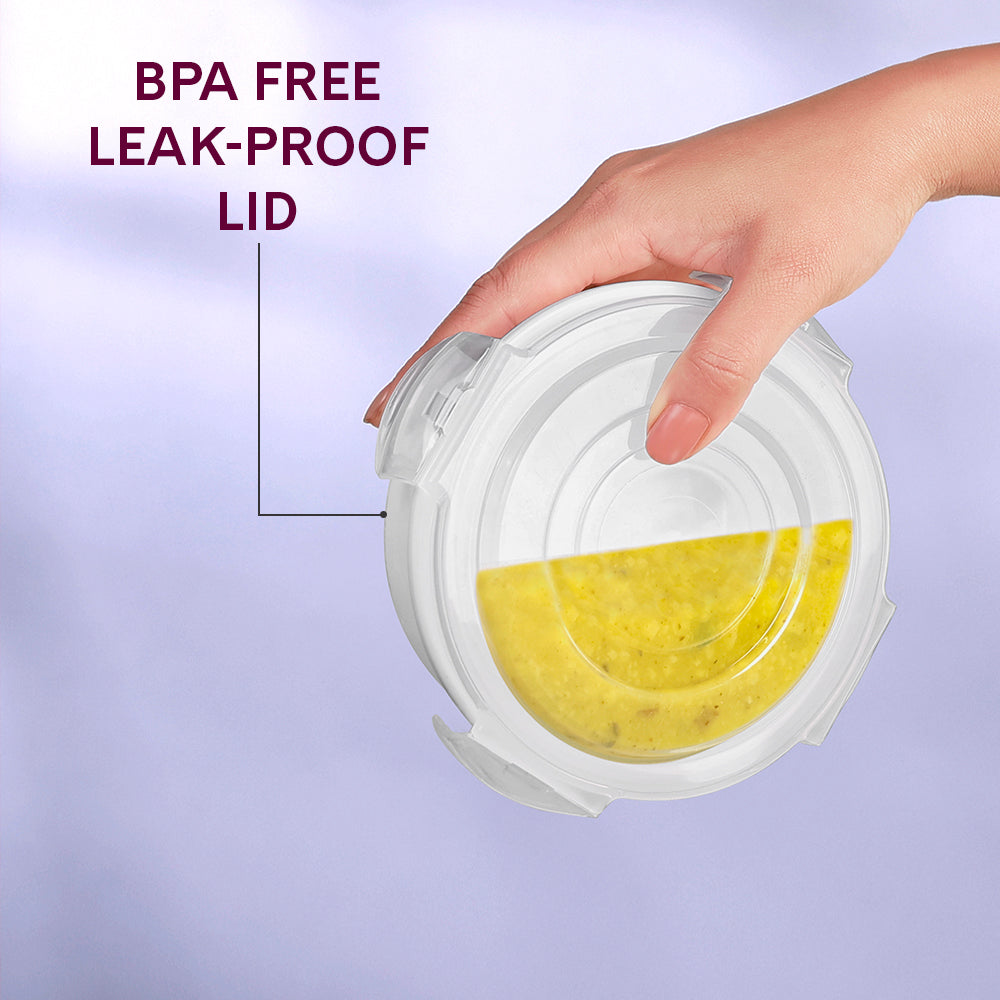 Larah By Borosil Veera Orange Klip N Store Storage Container 400 ml