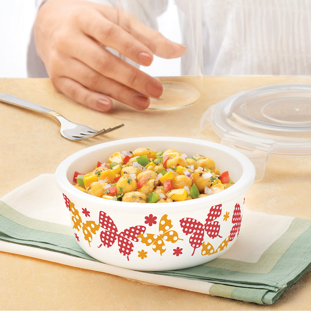 Larah By Borosil Veera Orange Klip N Store Storage Container 400 ml