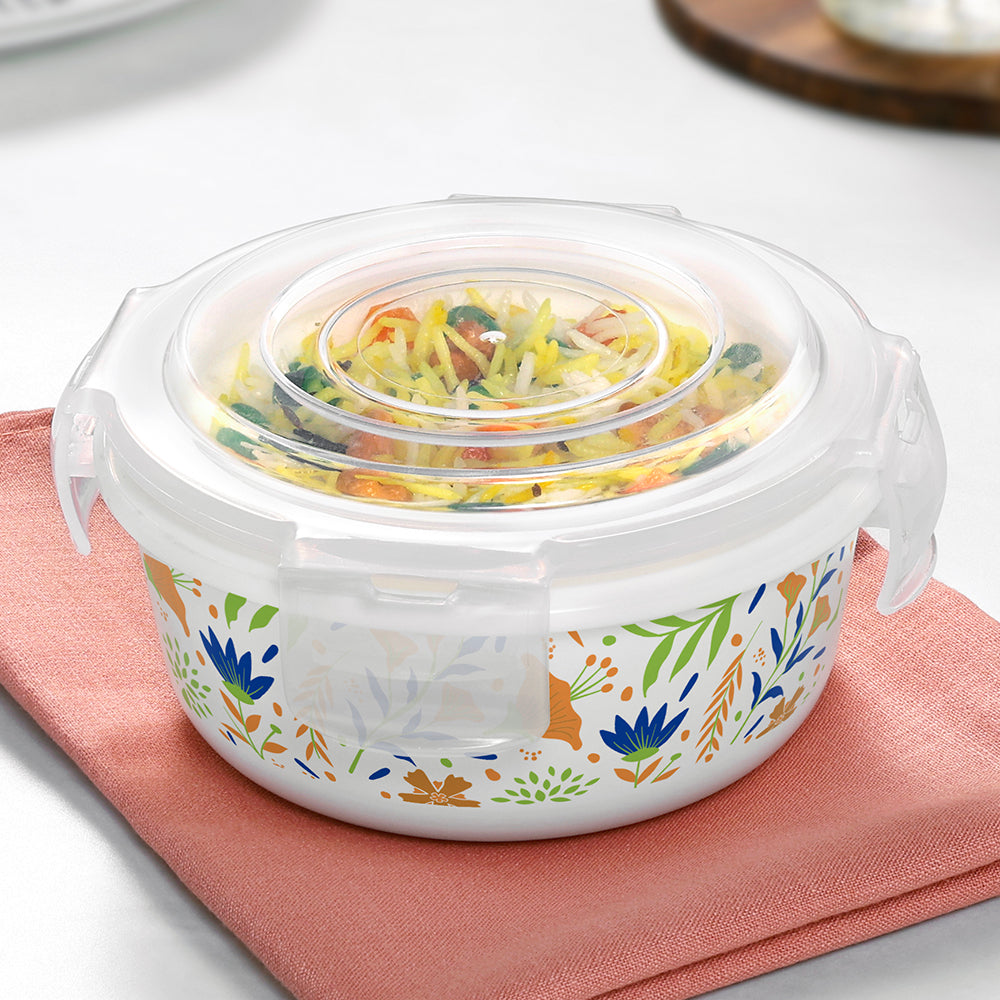 Larah By Borosil Ziva Navy Klip N Store Storage Container 400 ml