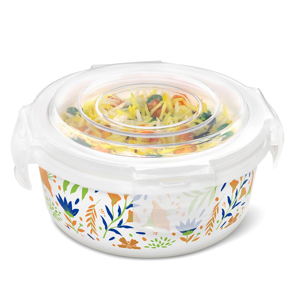 Larah By Borosil Ziva Navy Klip N Store Storage Container 400 ml