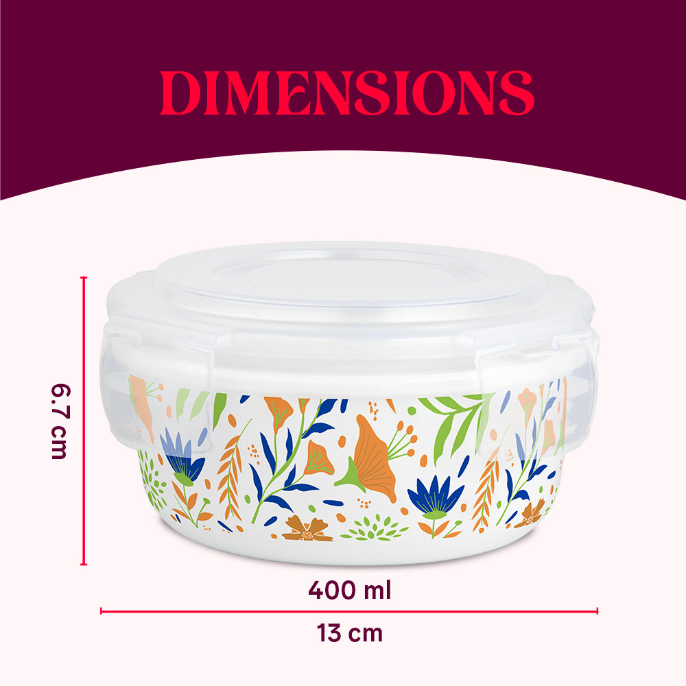 Larah By Borosil Ziva Navy Klip N Store Storage Container 400 ml