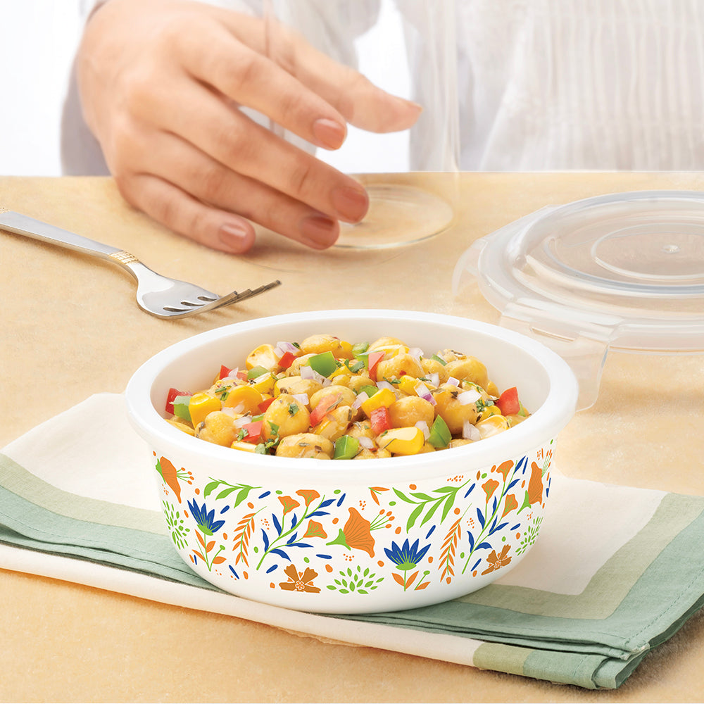 Larah By Borosil Ziva Navy Klip N Store Storage Container 400 ml