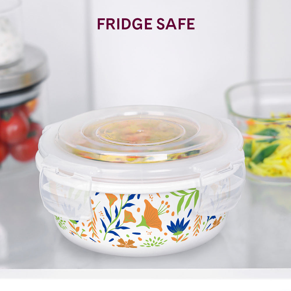 Larah By Borosil Ziva Navy Klip N Store Storage Container 400 ml