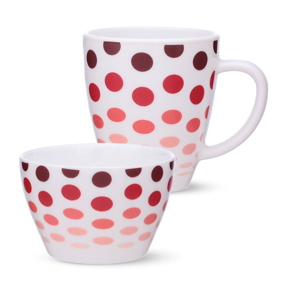 Larah by Borosil Polka Red Breakfast Set 2 pc Set