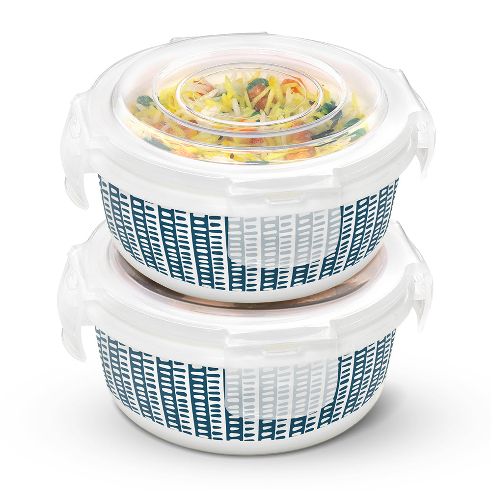 Larah By Borosil Helix Klip N Store Storage Container 400 ml x 2