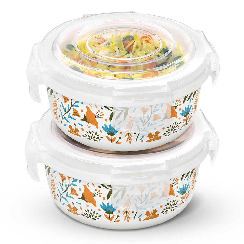 Larah By Borosil Ziva Sky Klip N Store Storage Container 400 ml x 2