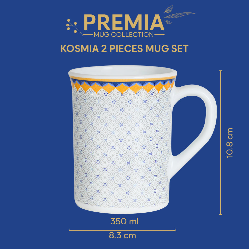Larah By Borosil Kosmia Mug Set, 350 ml 350 ml x 2