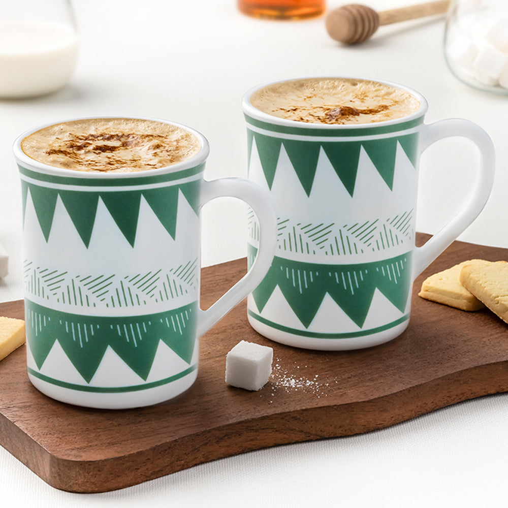 Larah by Borosil Tri Wave Mug Set 350 ml x 2