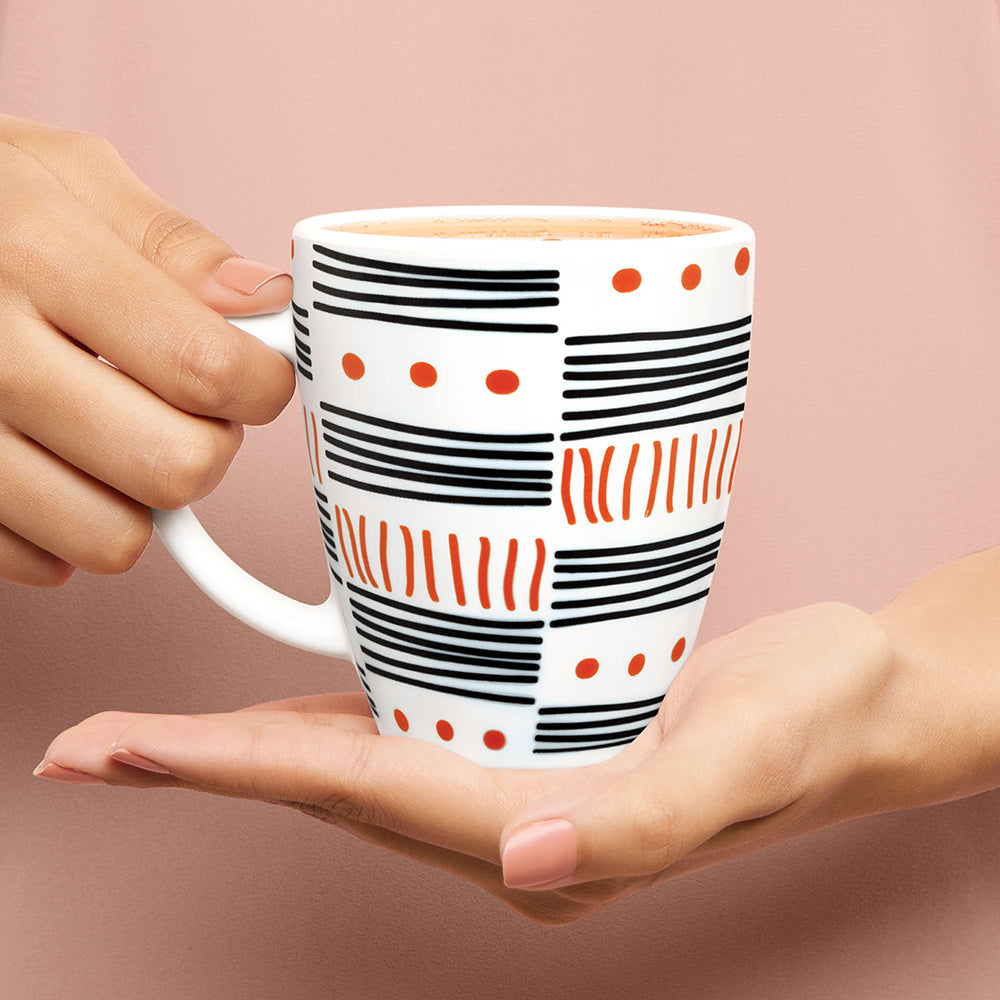 Larah by Borosil Doodle Mug Set 400 ml x 2
