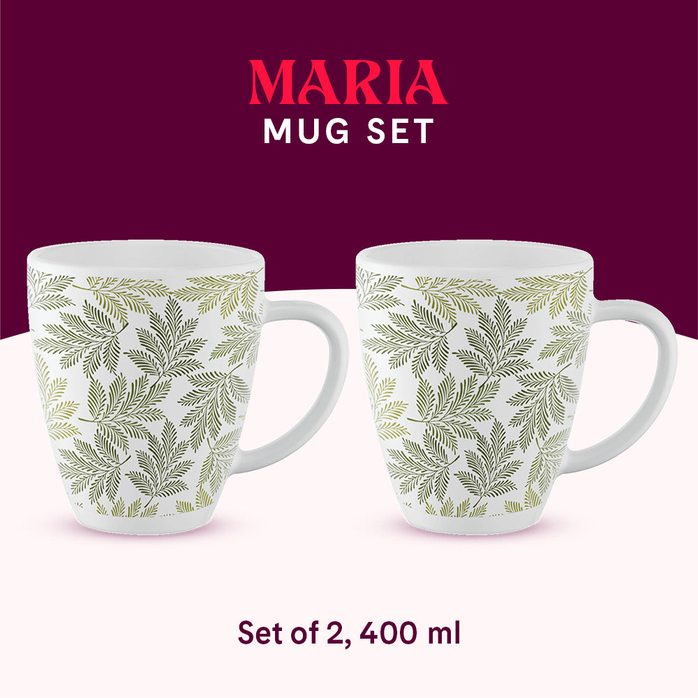 Larah by Borosil Maria Mug Set 400 ml x 2