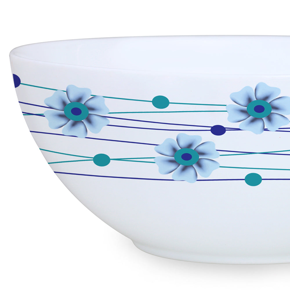 Larah by Borosil Bluebell Snack Bowl with Cover 2 pc Set + 2 Lids