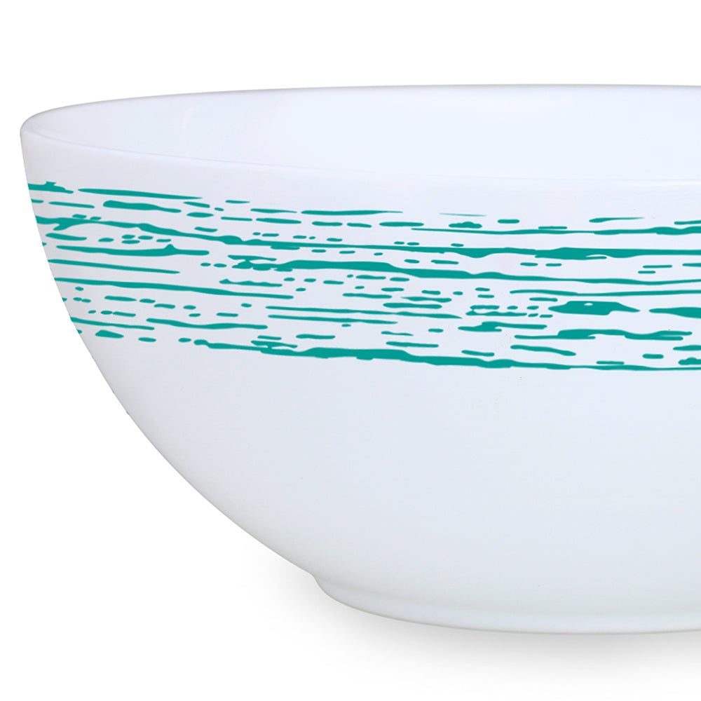 Larah by Borosil Blue Nova Snack Bowl with Cover 2 pc Set + 2 Lids