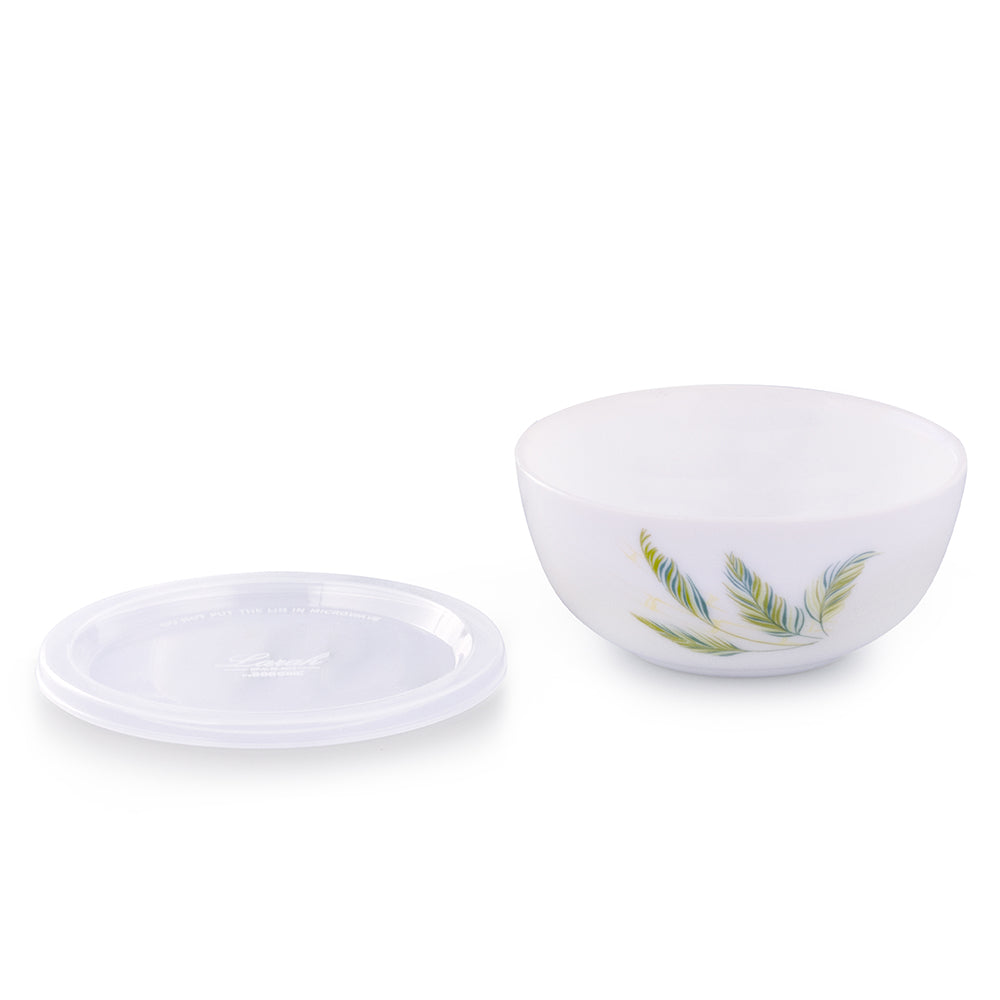 Larah by Borosil Breeze Snack Bowl with Cover 2 pc Set + 2 Lids