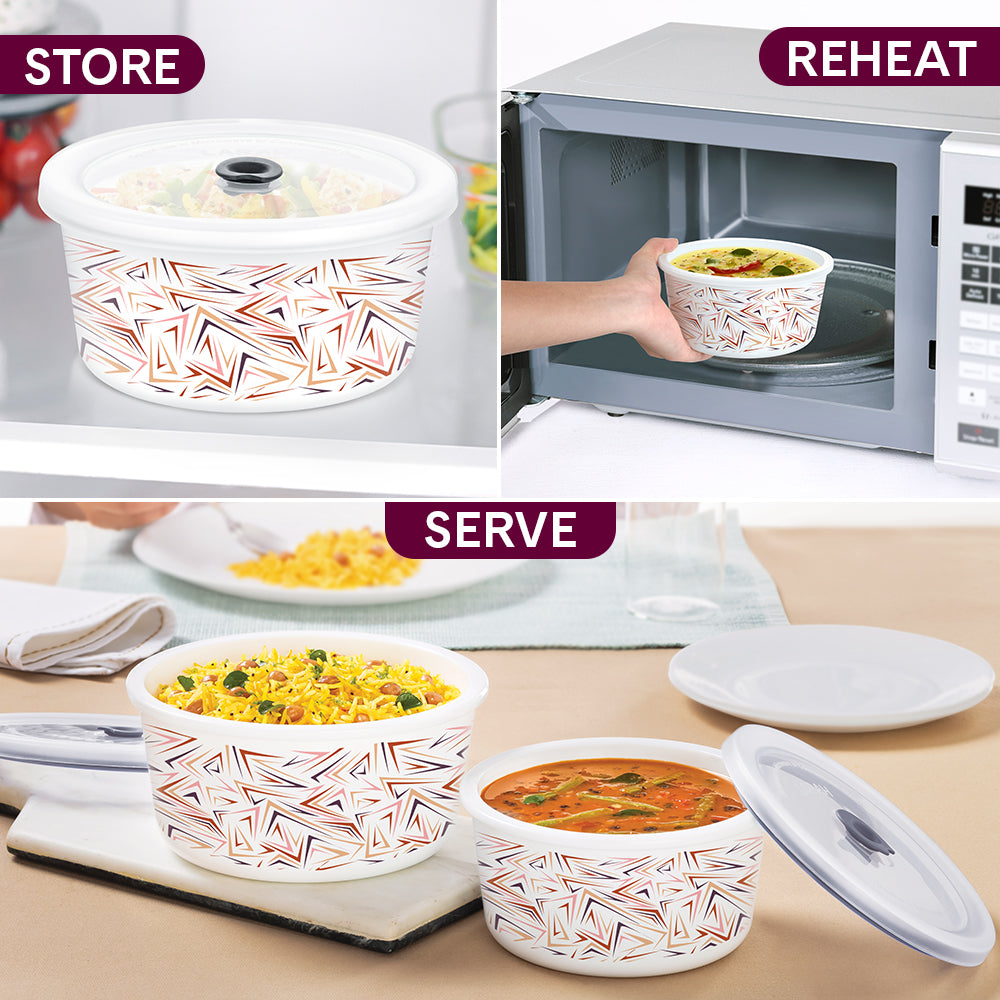 Larah By Borosil Comet Storage Bowl Set 1.2 L + 800 ml