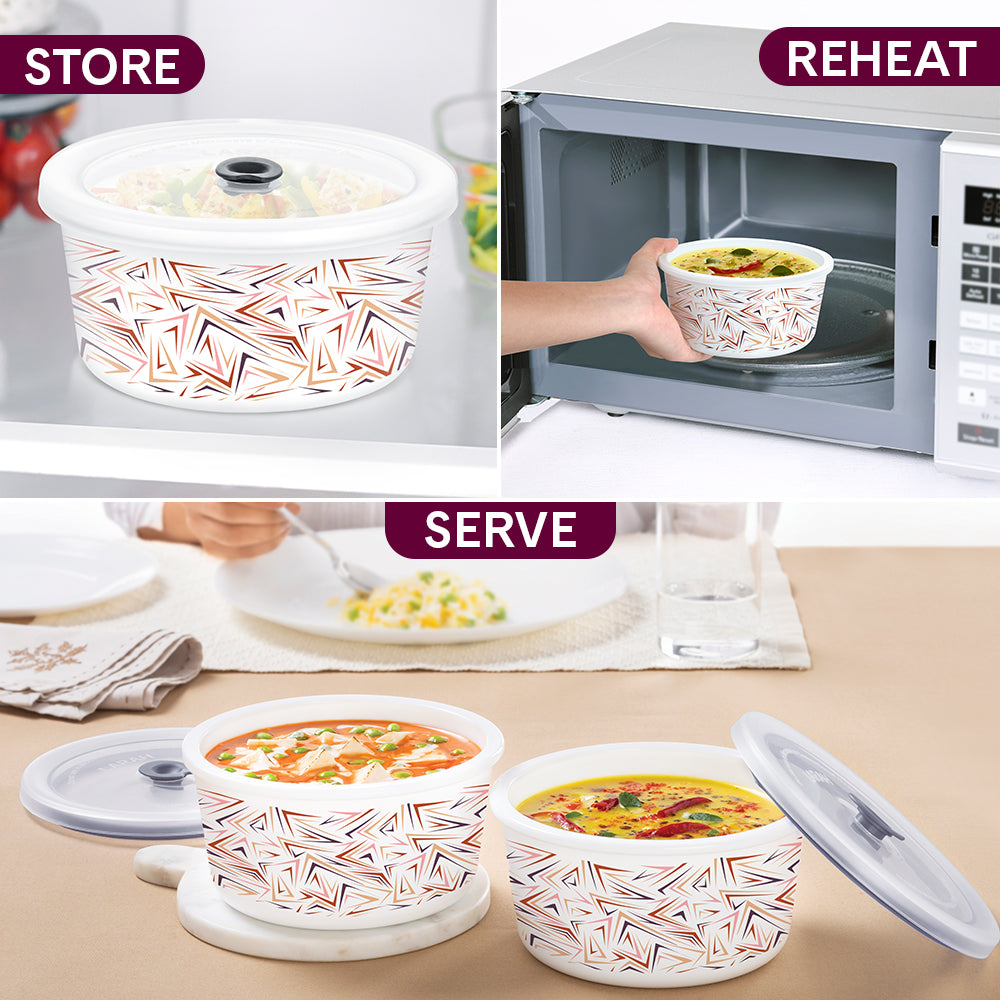 Larah By Borosil Comet Storage Bowl Set 800 ml x 2