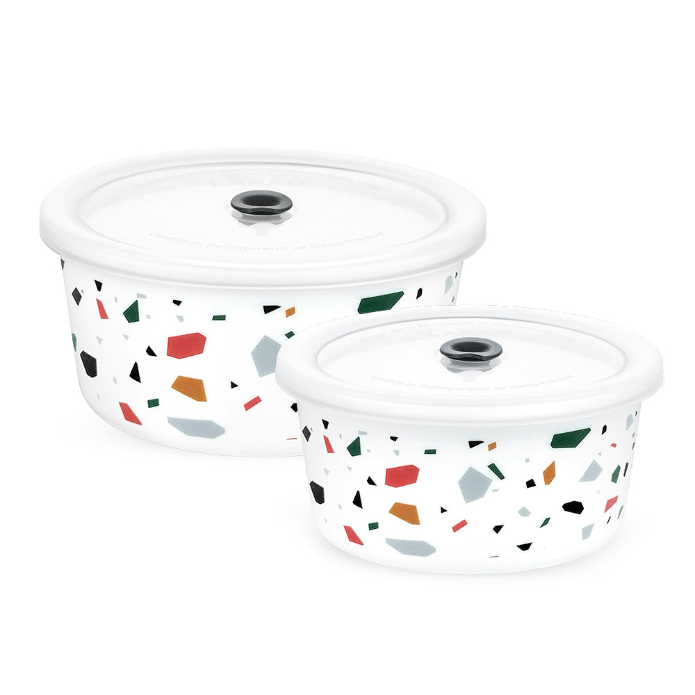 Larah By Borosil Confetti Storage Bowl Set 1.2 L + 800 ml