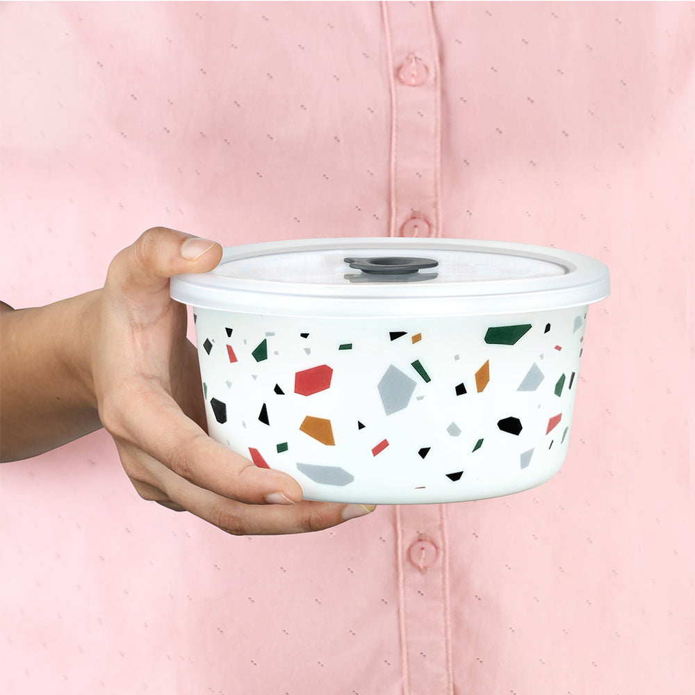Larah By Borosil Confetti Storage Bowl Set 1.2 L + 800 ml