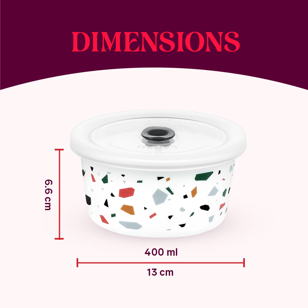 Larah By Borosil Confetti Storage Bowl Set 400 ml x 2