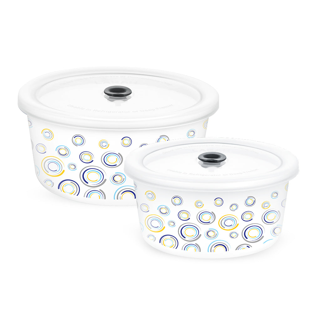 Larah By Borosil Jupiter Storage Bowl Set 1.2 L + 800 ml