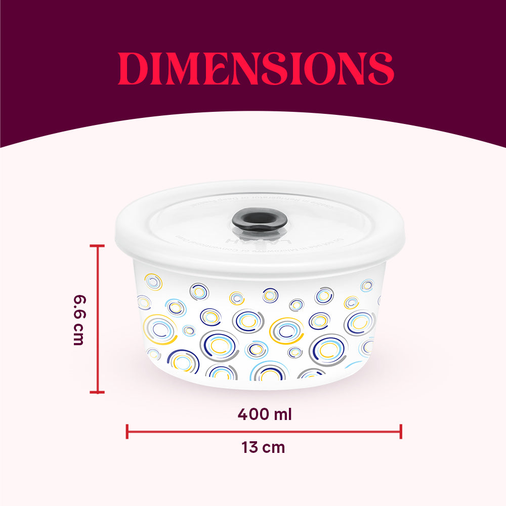 Larah By Borosil Jupiter Storage Bowl Set 400 ml x 2