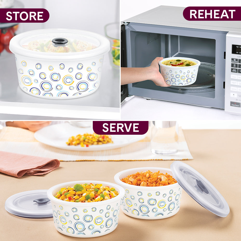 Larah By Borosil Jupiter Storage Bowl Set 400 ml x 2