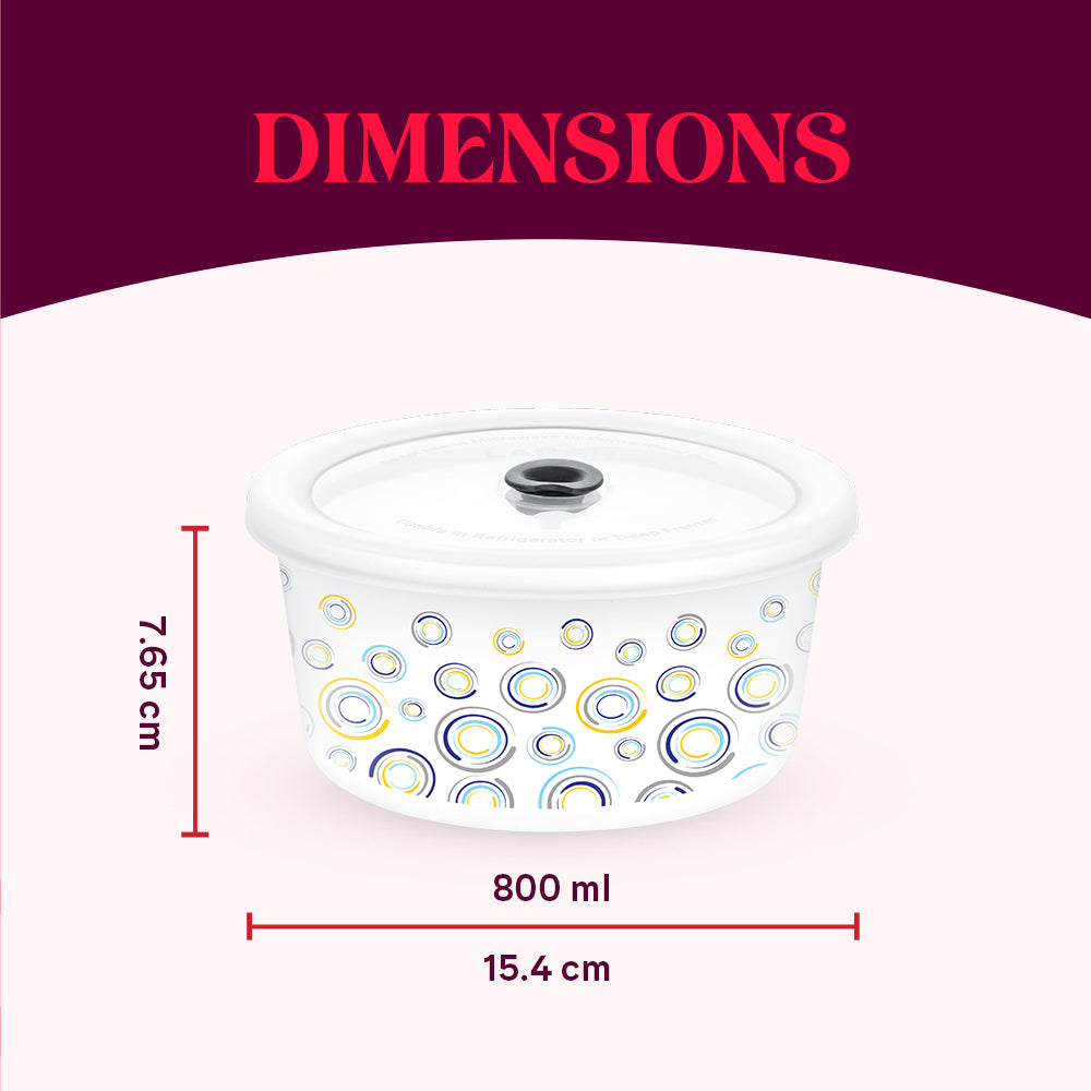 Larah By Borosil Jupiter Storage Bowl Set 800 ml x 2