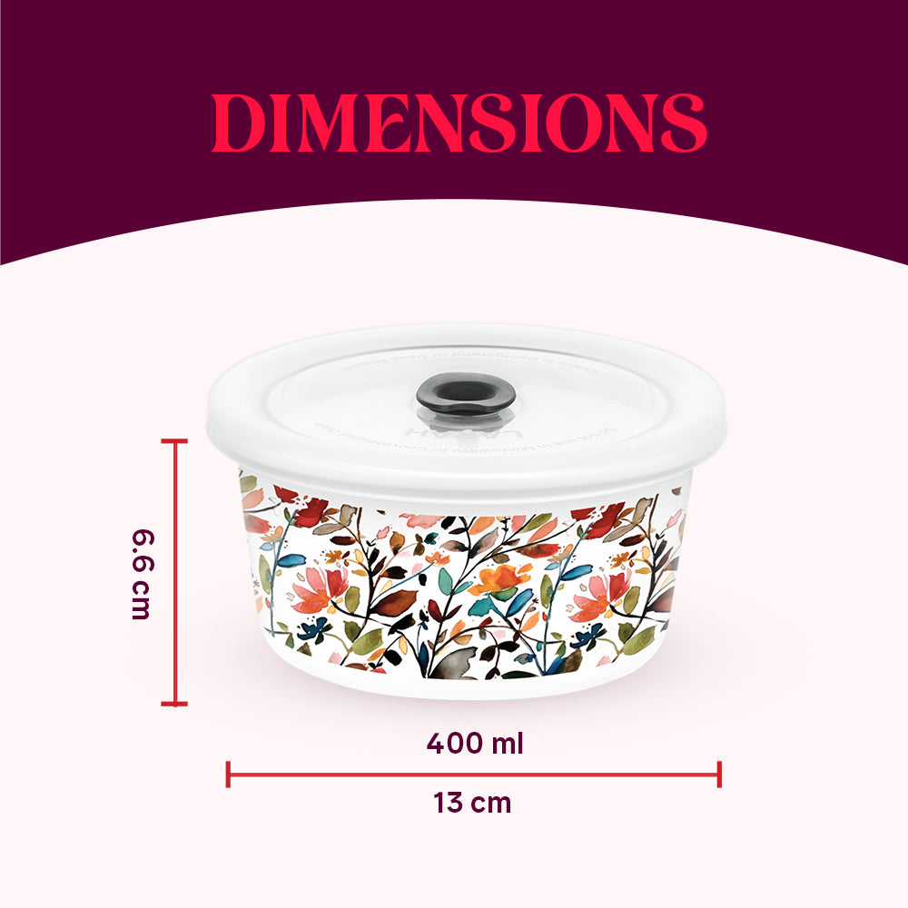 Larah By Borosil Lupin Storage Bowl Set 400 ml x 2