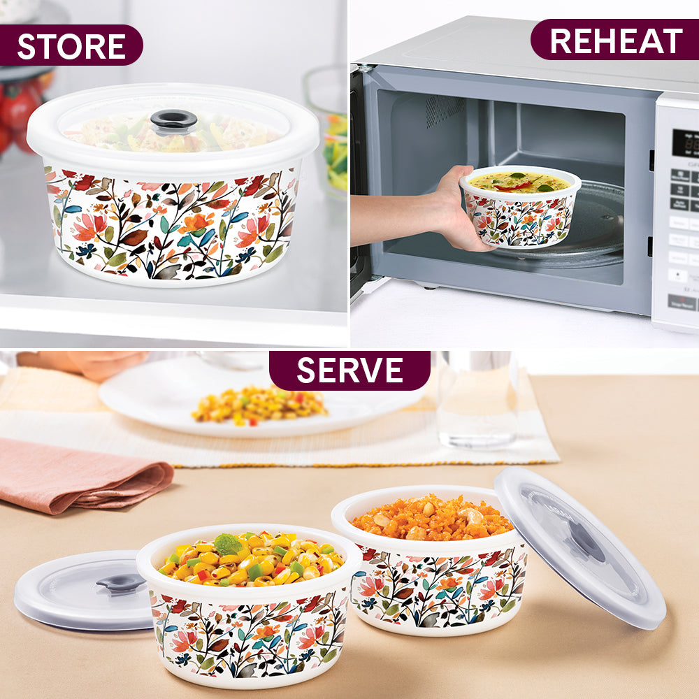 Larah By Borosil Lupin Storage Bowl Set 400 ml x 2