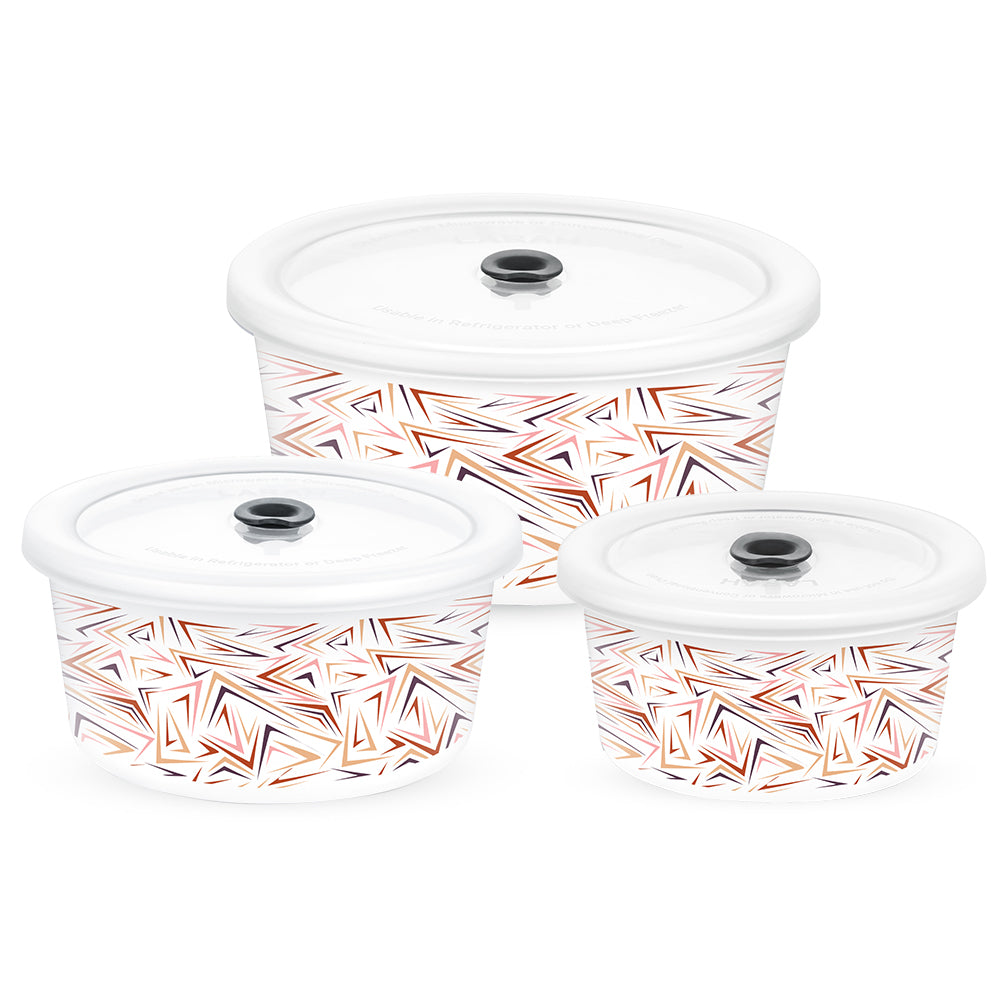 Larah By Borosil Comet Storage Bowl Set 1.2 L + 800 ml + 400 ml