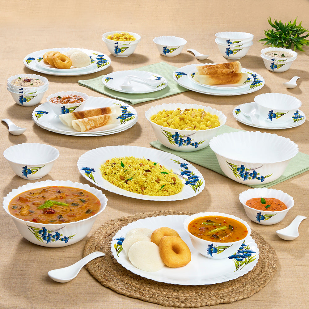 Larah by Borosil Nina Dinner Set 44 pc Set: Serves 8