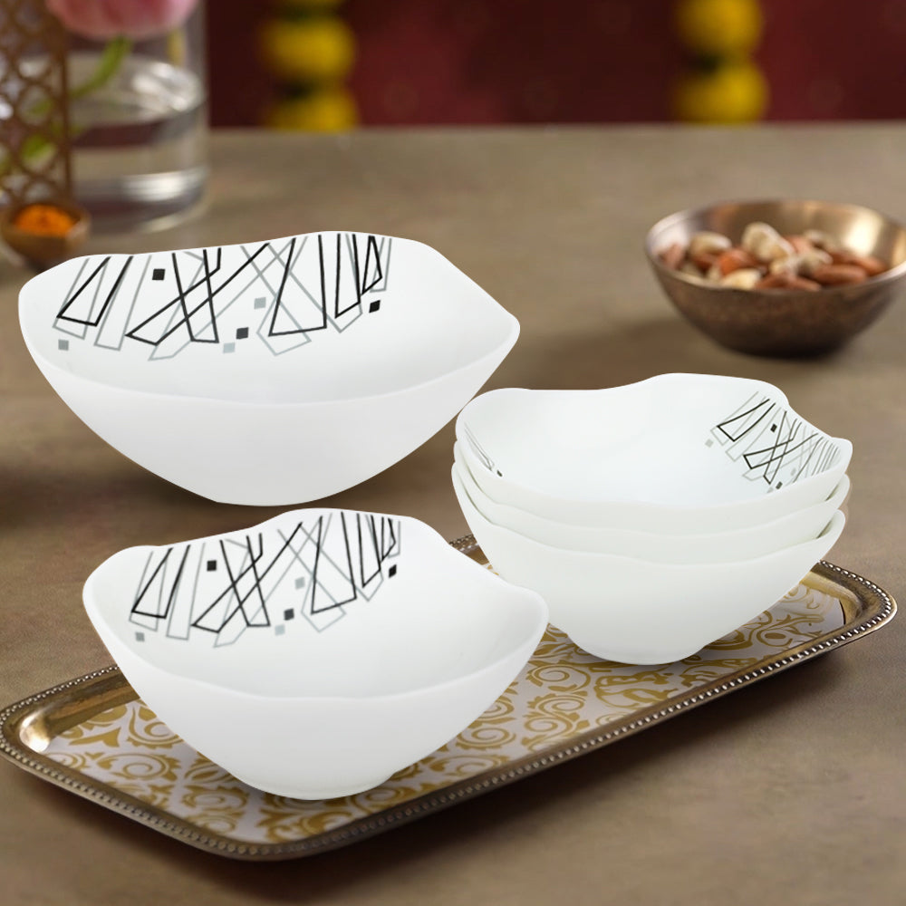 Larah by Borosil Carnival Pudding Set 5 pc Set (Square)